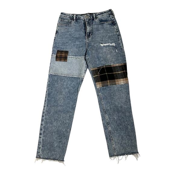 Hollister Jeans Women's Size 28 Blue Ultra High-Rise Mom Patchwork Distressed - Picture 1 of 5